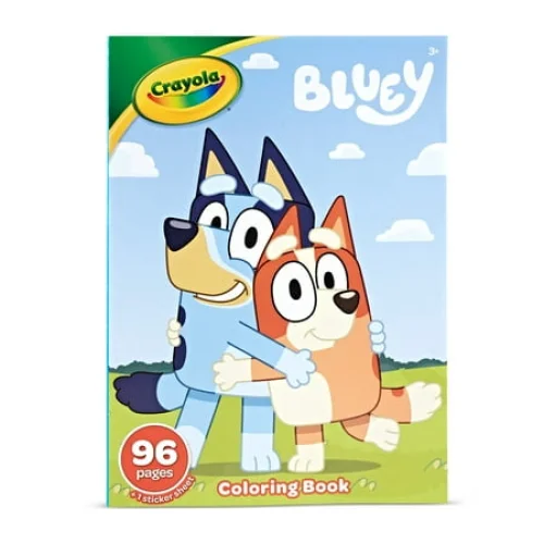 Crayola Bluey Coloring Book with Sticker Sheet, 96 Pages, Ages 3+, Arts & Crafts Activity