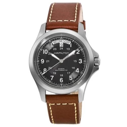 New Hamilton Khaki Field King Auto Black Dial Leather Men's Watch H64455533