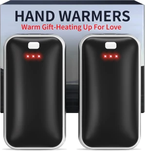 2-Pack Dual 2000mAh Fast-Charging Hand Warmers with 3 Heat Levels & Safety Protection