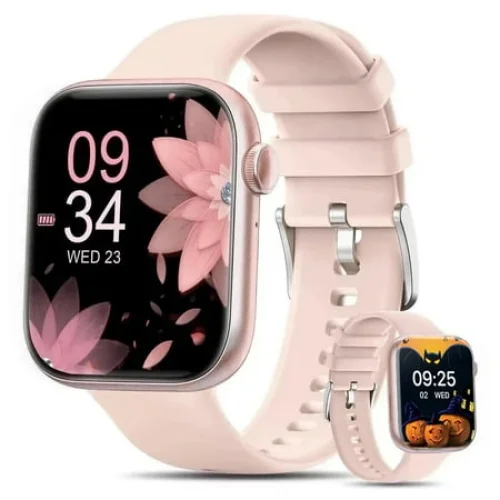 Mingdaln 1.85-inch Smartwatch with Bluetooth Calls, 120+ Sports Modes, IP68 Waterproof Fitness Tracker