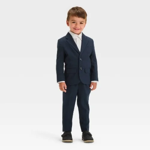 Toddler Boys' Blazer & Pants Suit Set - Cat & Jack™ Navy Blue 12M - Lightweight Formal Outfit