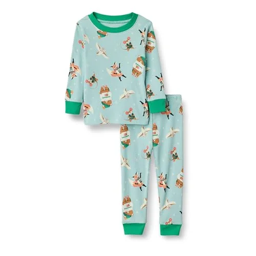 10 Amazon Essentials Unisex Kids' Snug-Fit Cotton Pajama Sleepwear Sets, Forest Friends