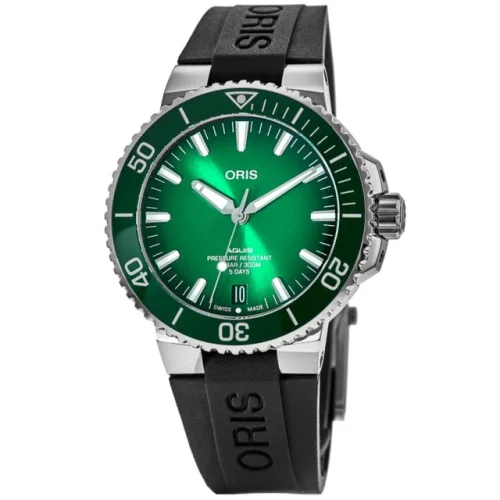 New Oris Aquis Date Green Dial Men's Watch 01 400 7763 4157-07 4 24 74EB