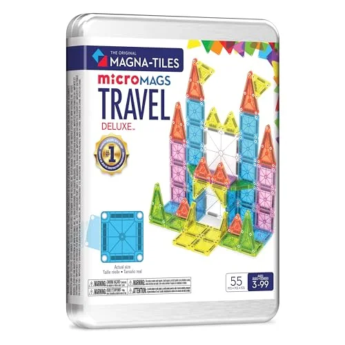 55-Piece MAGNA-TILES microMAGS Travel Set Deluxe Magnetic Construction Building Set
