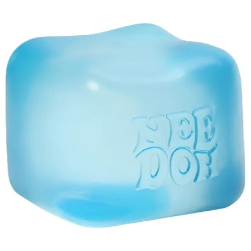 Nee Doh Nice Cube Squish Toy, Blue, Ages 3+, 1ct - Stress Ball for Fidgeting and Focus