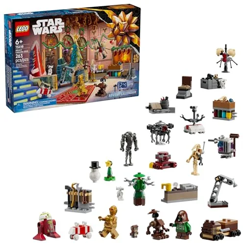 LEGO Star Wars Advent Calendar 2025 Holiday Countdown Playset with 24 Toys, Ages 6+, Includes Minifigures - 75418