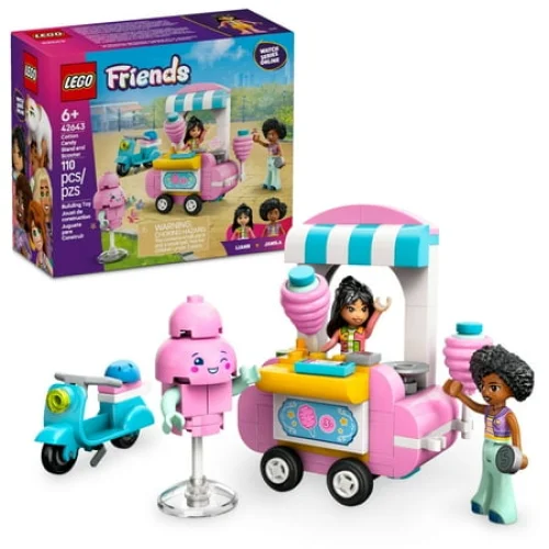 LEGO Friends Cotton Candy Stand and Scooter Building Toy Set with 2 Minifigures - 42643