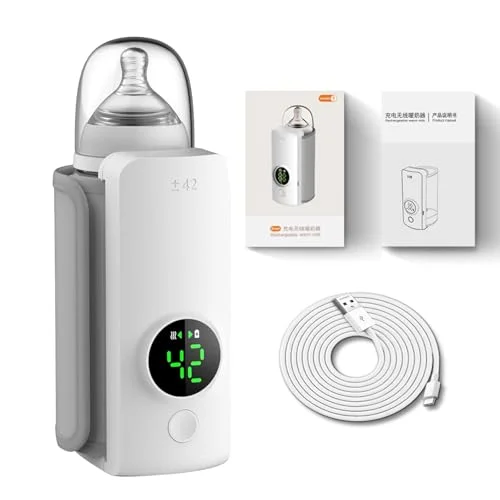 Portable Bottle Warmer, 18W Fast Charging, 6-Speed Temperature Control, 360 Degree Wrap Even Warming