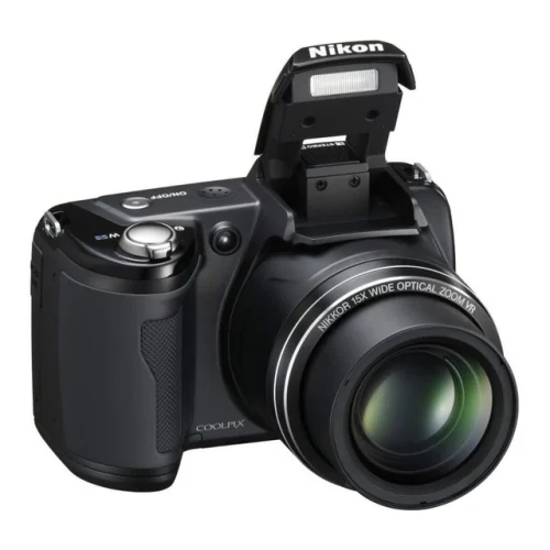 Nikon L105 12.1 MP Digital Camera with 15x Optical Zoom - Black (Renewed)