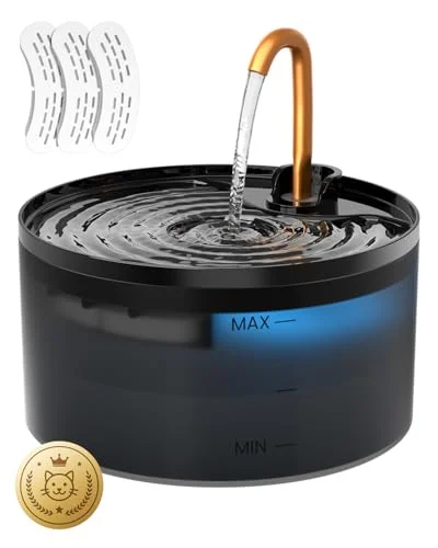Cat Water Fountain, 71oz/2.1L, Automatic Pet Water Bowl & Dispenser with 3 Replaceable Filters