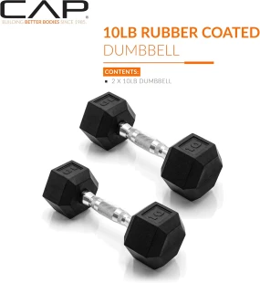 CAP Barbell Coated Dumbbell Weight With Chrome Handle