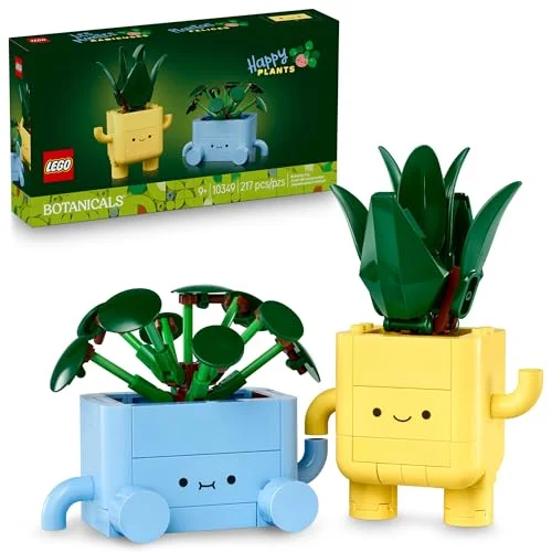 LEGO Botanicals Happy Plants Building Toys - Decor for Adults & Kids - Desk or Shelf Display - Ages 9+ - 10349