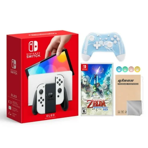 Nintendo Switch OLED Model White Bundle with The Legend of Zelda: Skyward Sword HD & Accessories