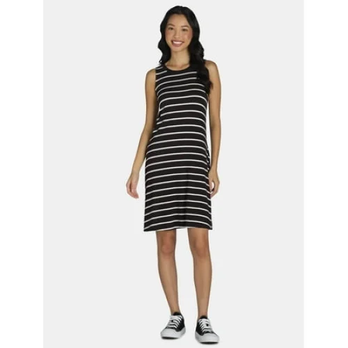 Time and Tru Women's Sleeveless Knit Swing Dress, Sizes XS-XXXL