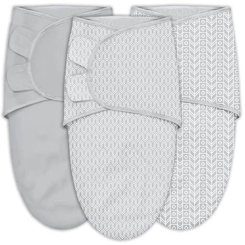 3-Pack Baby Swaddle Sleep Sacks - Newborn Swaddle Blanket with Soft Cotton - Grey, 0-3 Months
