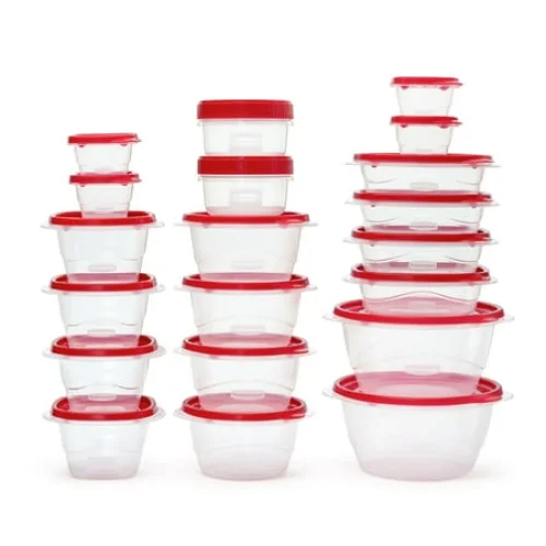 40 Piece Rubbermaid TakeAlongs Food Storage Set, Red, 12.6 Qts - BPA-Free Containers