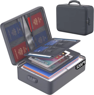 ENGPOW 5200-Degree F Fireproof Document Bag w/Lock