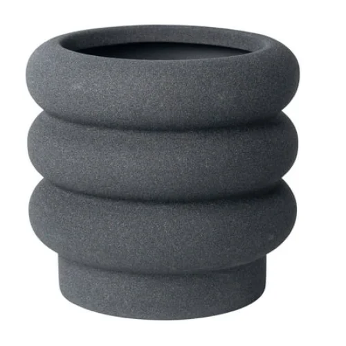 Better Homes & Gardens 6" Round Black Ceramic Bubble Planter with Drainage Plug