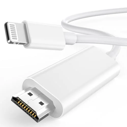 Apple Lightning to HDMI Cable Adapter for iPhone to TV, 1080P Digital AV Adapter Connector