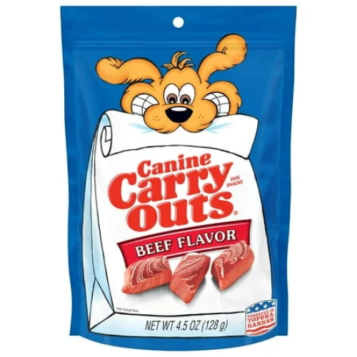 4.5 oz Bag Canine Carry Outs Beef Flavor Dog Treats - Delicious Soft Snacks for Rewarding Your Pet
