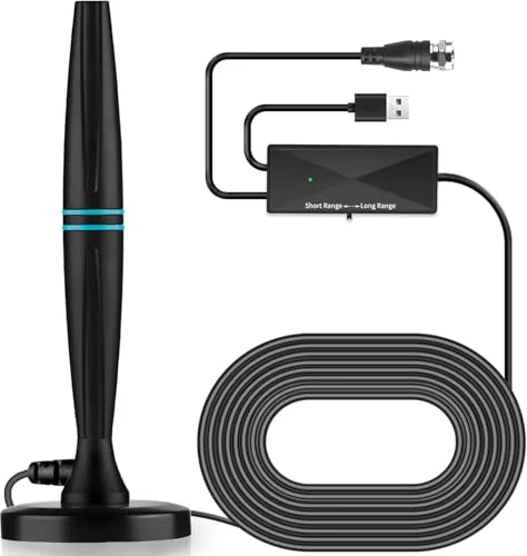 Lyrwihn TV Antenna Indoor, Antenna for Smart TV, 4K 1080p, 320 Miles Range, 18ft
