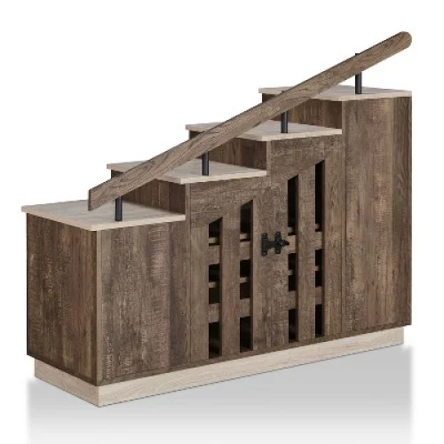 Shoe Storage Cabinet Reclaimed Oak - miBasics: Metal Frame, Adjustable Shelves, Holds 12 Pairs