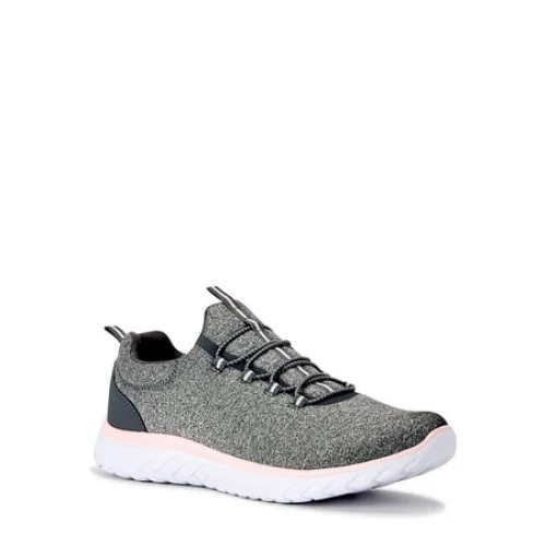 Athletic Works Women's Bungee Slip On Sneakers, Sizes 6-11, Memory Foam Footbed