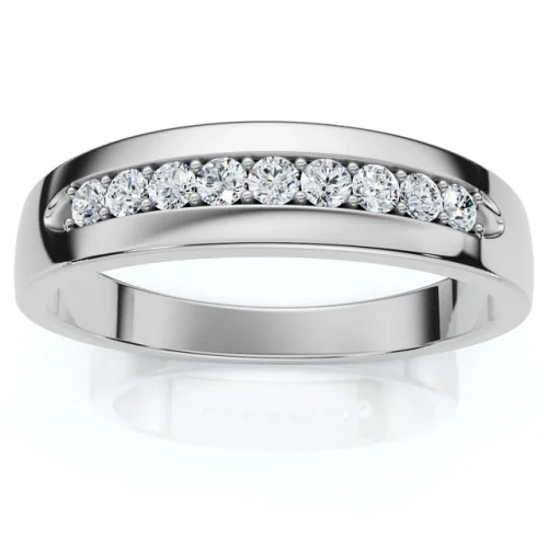 Men's 1/4Ct Polished Diamond Wedding Ring Lab Grown