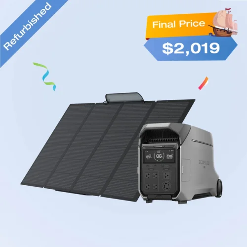 Certified Refurbished EcoFlow DELTA Pro 3 4kWh+400W Solar Panel Solar Generator