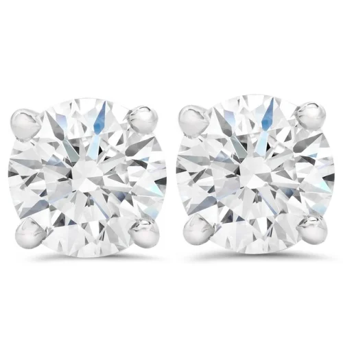 1.50ct Lab Grown Diamond Studs 14k White Gold Screw Backs