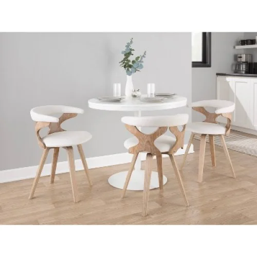 Gardenia Dining Chair White Wash/Cream - LumiSource with 360-Degree Swivel Seat