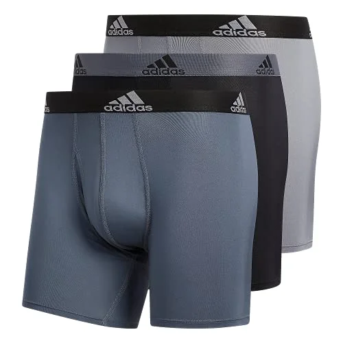 adidas Men's Microfiber Boxer Briefs Underwear (Multipack) Athletic Stretch-Fit