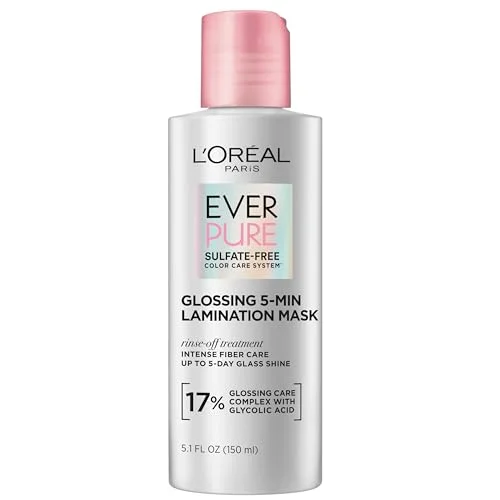 L'Oreal Paris Glossing Lamination Hair Mask with Glycolic Acid, Hair Treatment, 5.1 Fl Oz