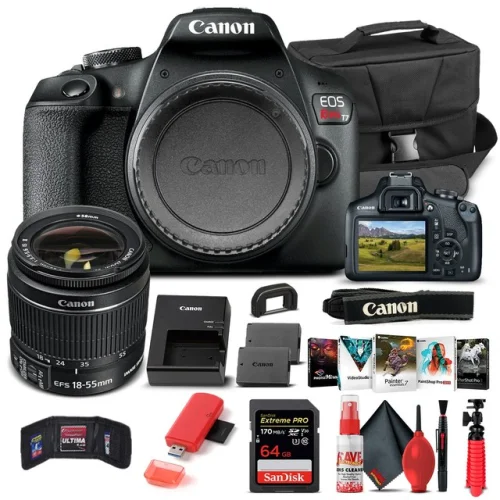 Canon EOS Rebel T7 DSLR Camera with 18-55mm Lens - Basic Bundle 2727C002
