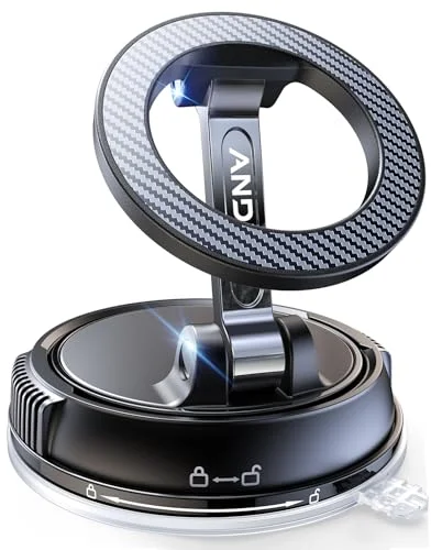 ANDERY Car Phone Holder for Magsafe - 360° Adjustable Mount with Strong Suction and Magnetic Hold