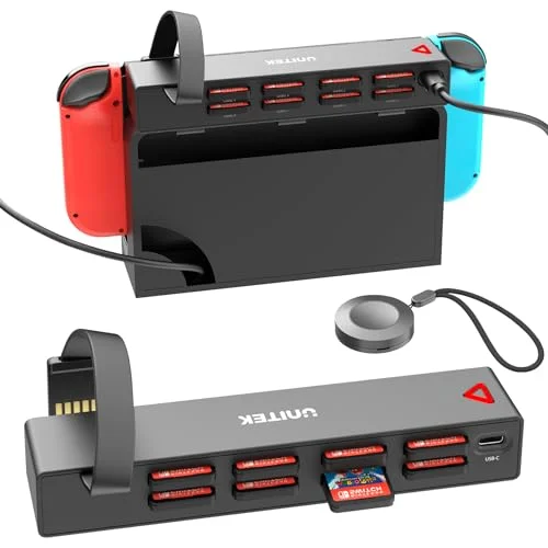Unitek Switch Game Card Reader with Remote Control, 8 Cards, Quick Switching for Nintendo Switch/Switch OLED