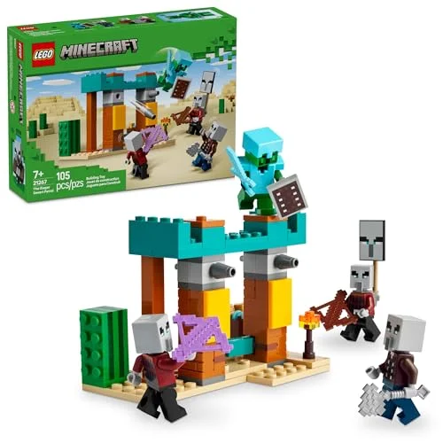 LEGO Minecraft The Illager Desert Patrol Toy Figures and Playset - Building Toy for Kids Ages 7+ - 21267
