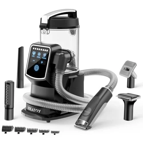 IDEATOY DOG GROOMING VACUUM 3L Large Canister Dog Vacuum for Shedding - Black