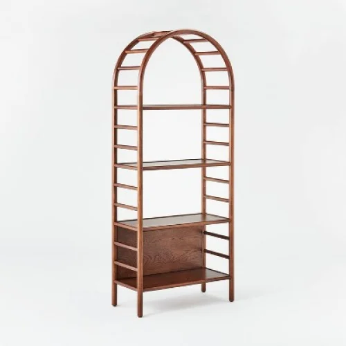 72" Holladay Curved Wooden Bookcase Brown - Threshold™ designed with Studio McGee - 4 Shelf