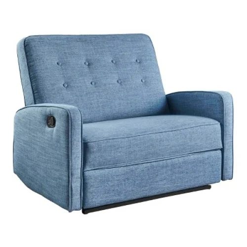 Christopher Knight Home Calliope Buttoned Reclining Loveseat Muted Blue Upholstered Transitional Sofa, 2-Seater
