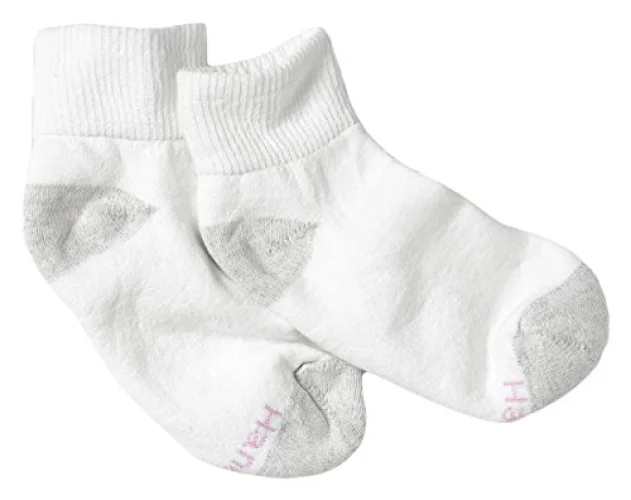 10-Pack Hanes Women's Value Ankle Soft Moisture-Wicking Socks, White, US Size 5-9 Athletic Socks