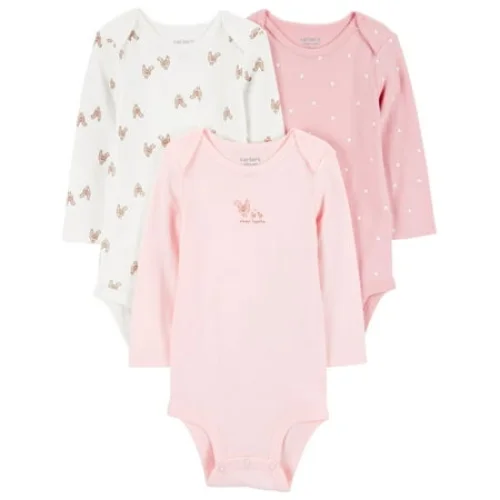 3-Piece Carter's Child of Mine Baby Girl Bodysuits, Sizes Preemie-18 Months