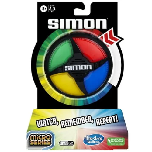 Simon Micro Series Electronic Game for 1+ Players, Compact Size, Classic Gameplay, Ages 8+