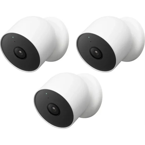 3 Pack Google Nest 1080p Indoor/Outdoor Battery-Operated Security Camera 2nd Gen