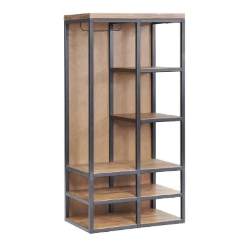 Alaterre Furniture 58" Lloyd Hall Tree Natural Industrial Style Acacia Wood Entryway Organizer with Hooks