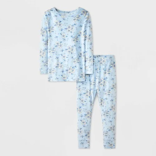 2pc Toddler Girls' Snuggly Soft Pajama Set - Cat & Jack™ Blue 5T