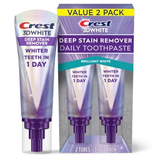 2pk Crest 3D White Brilliance Deep Stain Remover Brilliant White Toothpaste - 3.1oz