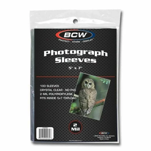 100 BCW 5 x 7 Photo 2 Mil Soft Poly Sleeves Protectors for 5x7 Photos