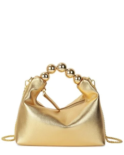 Tiffany & Fred Paris Smooth Metallic Leather Top-Handle Crossbody Women's Gold