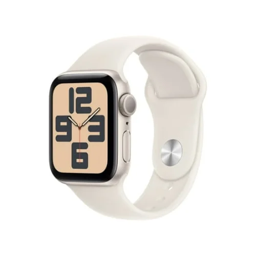 Apple Watch SE (2nd Gen) GPS 40mm Smartwatch with Starlight Aluminum Case and Sport Band - S/M